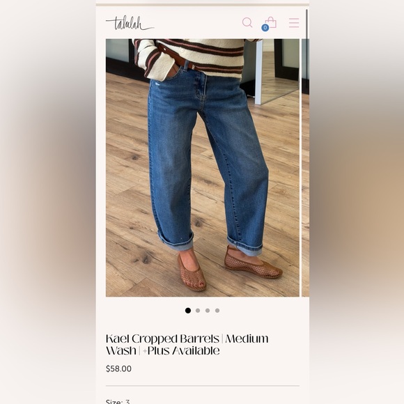 Shop Talulah Denim - Relaxed Barrel Jeans in Medium Blue